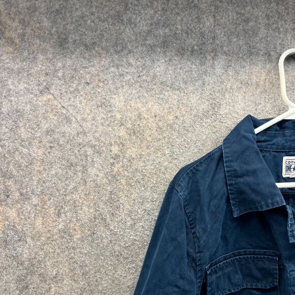 Converse One Star Jacket Womens XL Navy Utility Button Front Military Chore - Picture 7 of 10